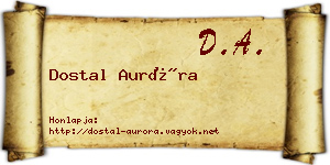 Dostal Auróra névjegykártya